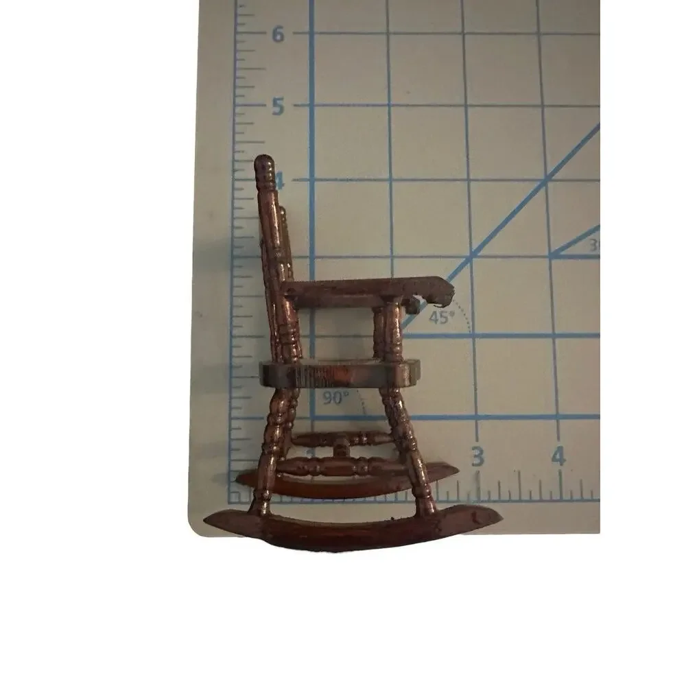 Wood Brown Victorian Rocking Chair Dollhouse Miniature 1:12 Living Room